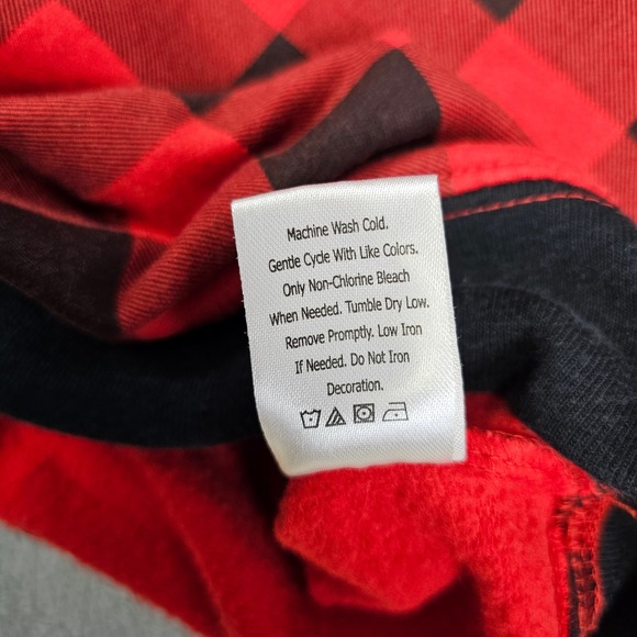Fifth Sun Women's Cropped Buffalo Plaid‎ MERRY Sweatshirt Holiday Women's Large - Picture 9 of 9
